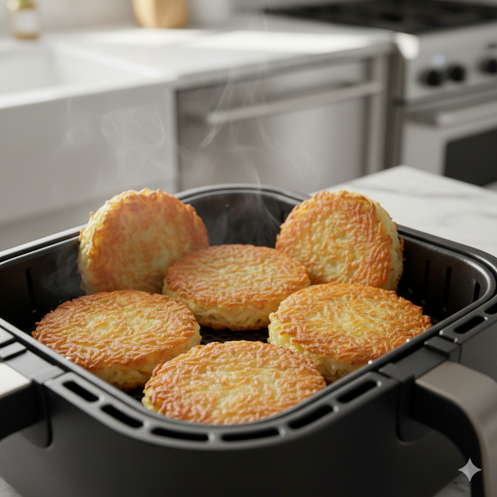 Crispy Frozen Hash Brown Patties in the Air Fryer