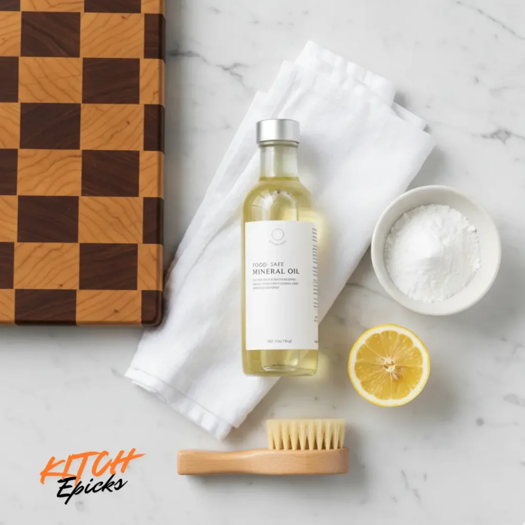 Cutting board maintenance supplies and care products