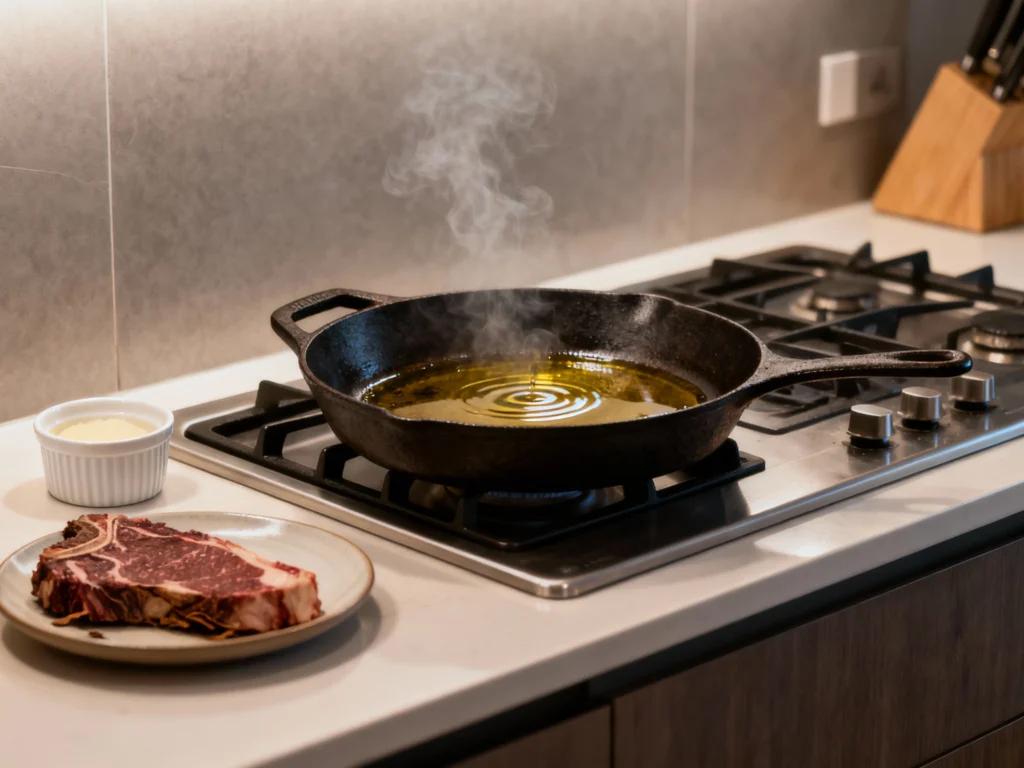 Finishing Sous Vide Ribeye on the Stovetop– Choose the right pan and fat Finishing Sous Vide Ribeye on the Stovetop– Choose the right pan and fat