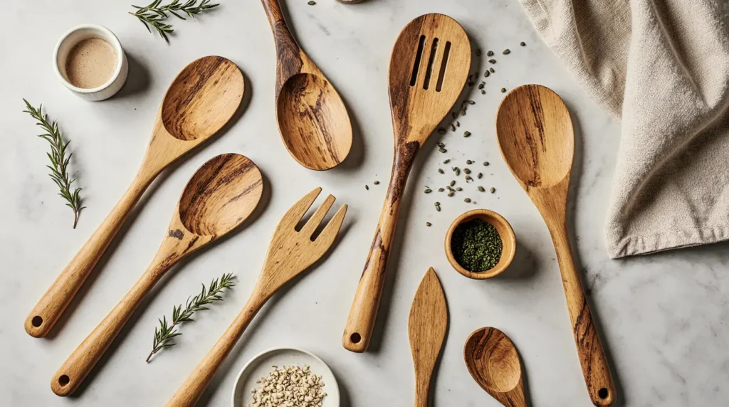 Olive-Wood-Kitchen-Utensils-Eco-Friendly-Cooking-Tools-In-Use