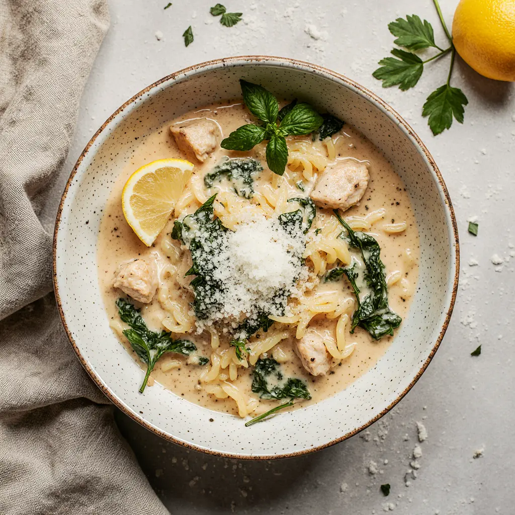 One-Pot Creamy Lemon Chicken Orzo Recipe