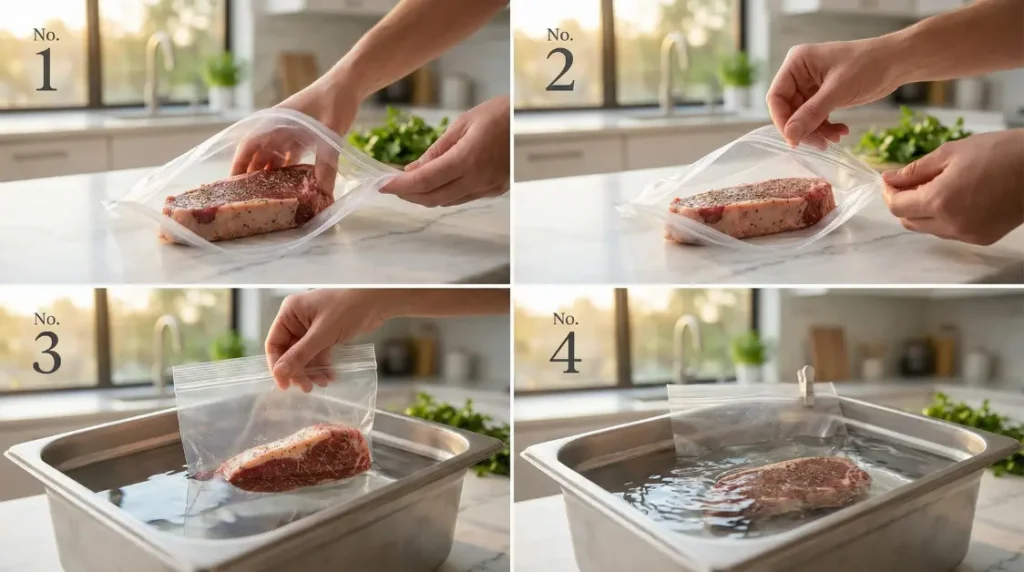 Sous Vide Flank Steak Water Displacement Method – Step-by-Step 4K Tutorial