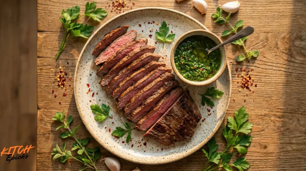 Sous Vide Flank Steak with Classic Chimichurri Sauce (1) Sous Vide Flank Steak with Classic Chimichurri Sauce