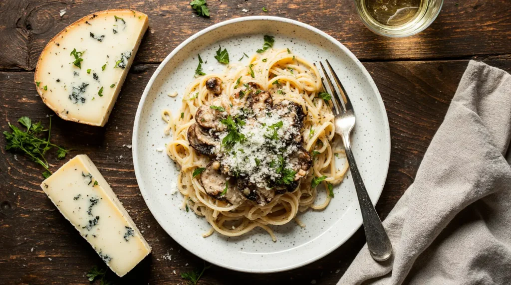 Stinging Nettle Cheese Belgium in the Best Savory Mushroom Pasta
