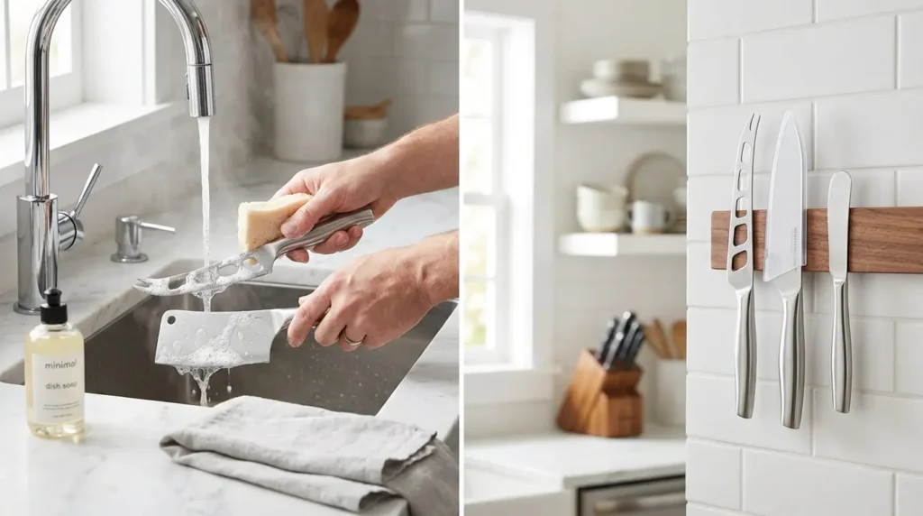 cheese knives Sharpening and Washing Tips