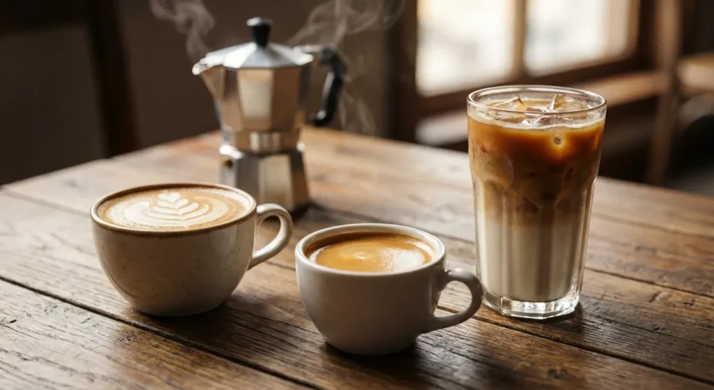 Moka Pot Latte, Flat White, and Iced Coffee Ideas