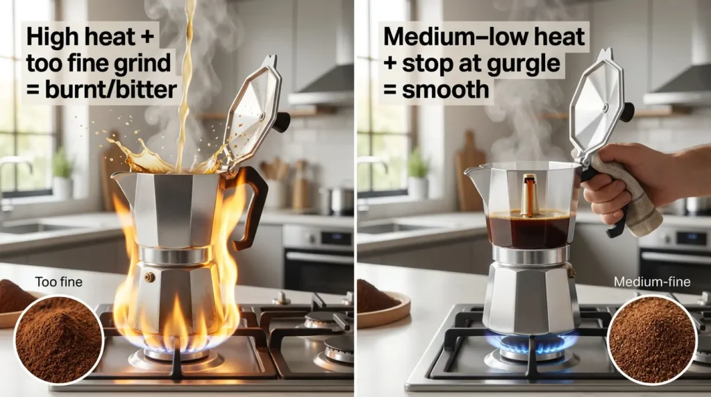 Why Is My Moka Pot Coffee Bitter or Burnt