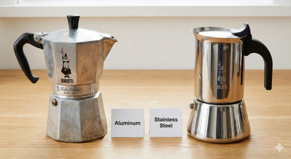 moka pots Aluminum vs Stainless Steel