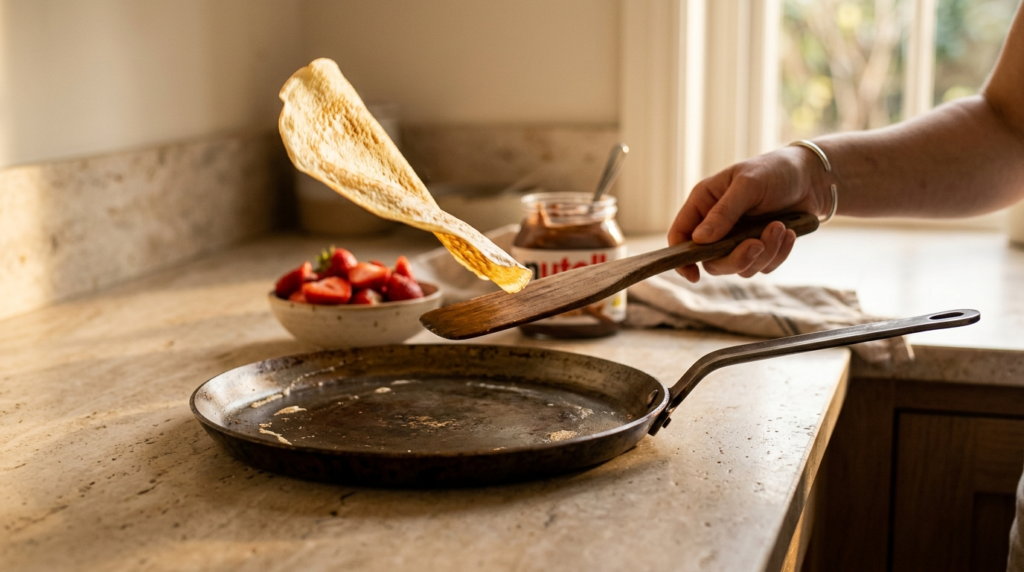Best Crepe Pans of 2026 Crepe flipped