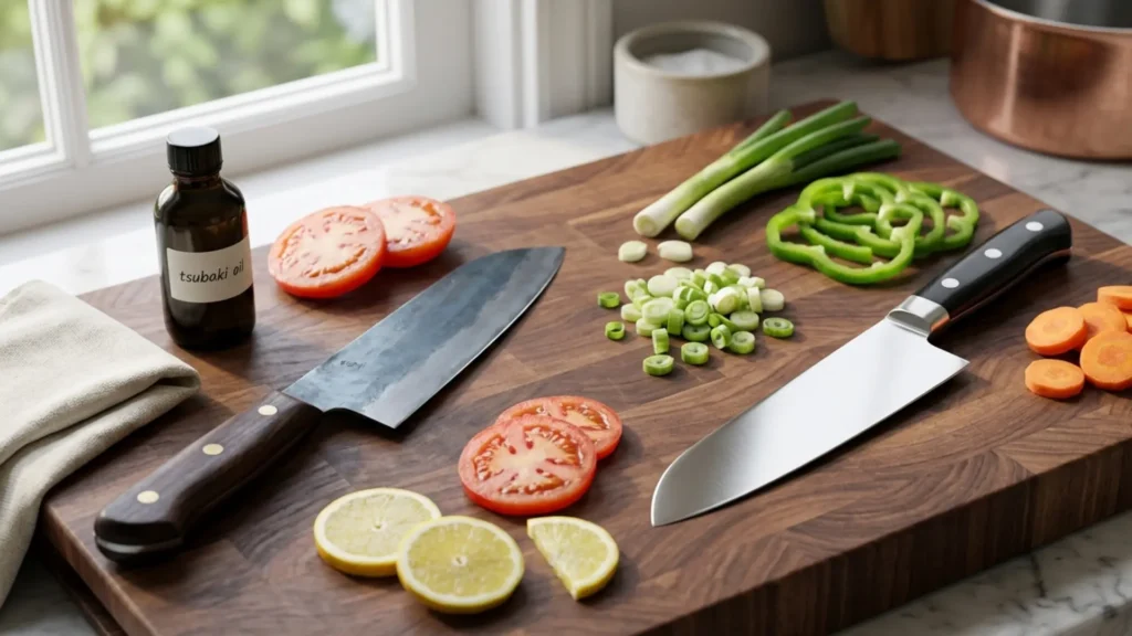Carbon Steel vs. Stainless Steel Santoku Knives