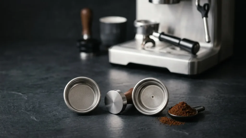 Espresso Machines Without Grinder with pressurized and non-pressurized filter baskets for brewing pre-ground coffee.