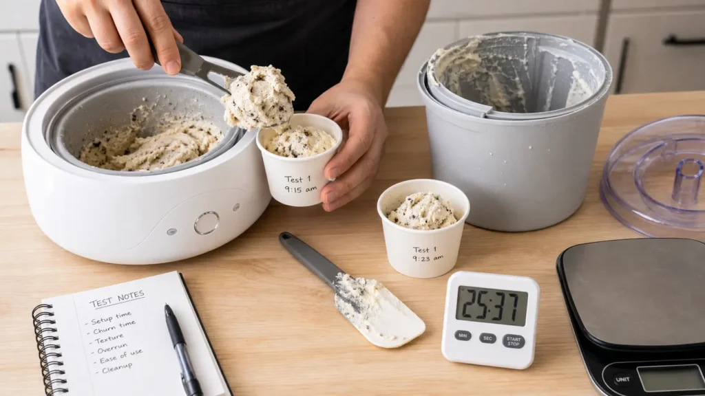 how we tested ice cream maker review