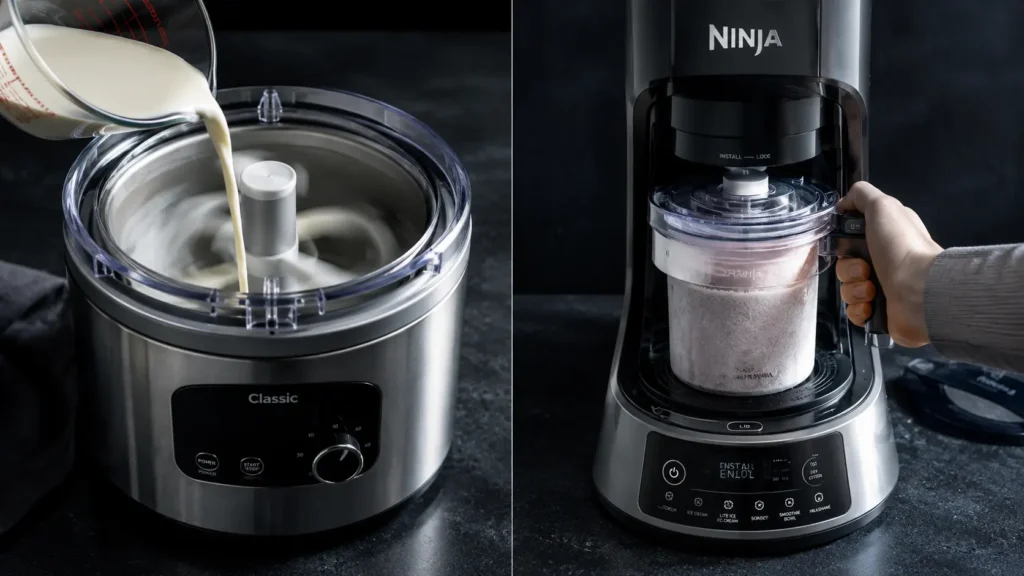 ninja creami vs traditional ice cream maker difference